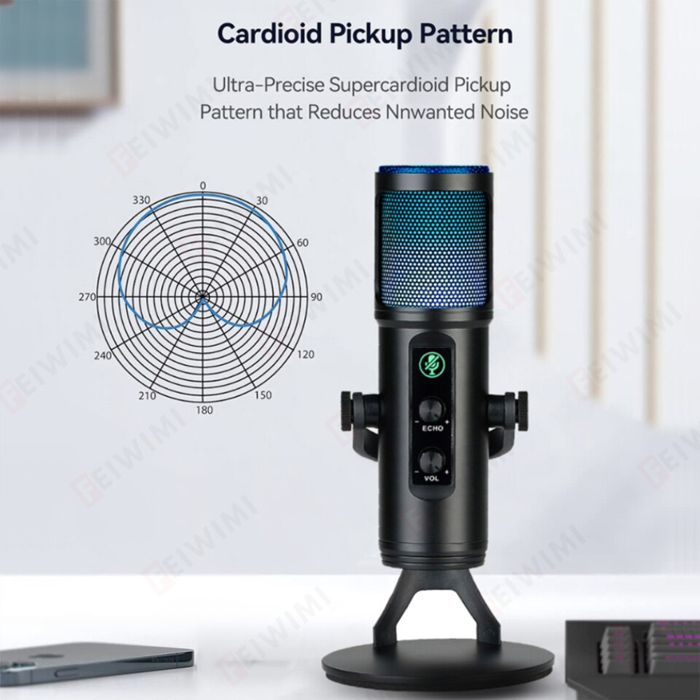 Miniatura 4 de Micrófono Condensador Luz Rgb Pc Zx-776